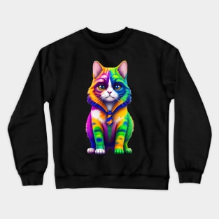 Tie Dye Cat Crewneck Sweatshirt